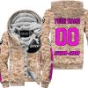 LIMITED EDITION PRODUCTS - US MARINE - CAN AM RACING - CUSTOM NAME - PINK - FLEECE ZIP HOODIE