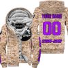 LIMITED EDITION PRODUCTS - US MARINE - CAN AM RACING - CUSTOM NAME - PURPLE - FLEECE ZIP HOODIE
