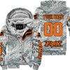 LIMITED EDITION PRODUCTS - US AIR PORCE - FOX RACING - CUSTOM NAME - ORANGE - FLEECE ZIP HOODIE