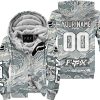 LIMITED EDITION PRODUCTS - US AIR PORCE - FOX RACING - CUSTOM NAME - WHITE - FLEECE ZIP HOODIE