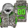 LIMITED EDITION PRODUCTS - US ARMY - FOX RACING - CUSTOM NAME - GREEN - FLEECE ZIP HOODIE