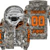 LIMITED EDITION PRODUCTS - US ARMY - FOX RACING - CUSTOM NAME - ORANGE - FLEECE ZIP HOODIE