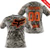 LIMITED EDITION PRODUCTS - US ARMY - FOX RACING - CUSTOM NAME - ORANGE - T-SHIRT