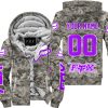 LIMITED EDITION PRODUCTS - US ARMY - FOX RACING - CUSTOM NAME - PURPLE - FLEECE ZIP HOODIE