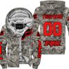 LIMITED EDITION PRODUCTS - US ARMY - FOX RACING - CUSTOM NAME - RED - FLEECE ZIP HOODIE