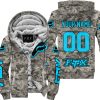 LIMITED EDITION PRODUCTS - US ARMY - FOX RACING - CUSTOM NAME - SKY BLUE - FLEECE ZIP HOODIE