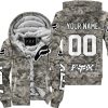 LIMITED EDITION PRODUCTS - US ARMY - FOX RACING - CUSTOM NAME - WHITE - FLEECE ZIP HOODIE