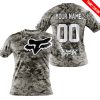 LIMITED EDITION PRODUCTS - US ARMY - FOX RACING - CUSTOM NAME - WHITE - T-SHIRT