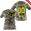 LIMITED EDITION PRODUCTS - US ARMY - FOX RACING - CUSTOM NAME - YELLOW - T-SHIRT