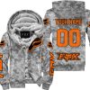 LIMITED EDITION PRODUCTS - US ARMY V1 - FOX RACING - CUSTOM NAME - ORANGE - FLEECE ZIP HOODIE