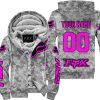 LIMITED EDITION PRODUCTS - US ARMY V1 - FOX RACING - CUSTOM NAME - PINK - FLEECE ZIP HOODIE