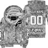 LIMITED EDITION PRODUCTS - US ARMY V1 - FOX RACING - CUSTOM NAME - WHITE - FLEECE ZIP HOODIE