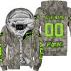 LIMITED EDITION PRODUCTS - US ARMY V2 - FOX RACING - CUSTOM NAME - GREEN 1 - FLEECE ZIP HOODIE