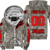 LIMITED EDITION PRODUCTS - US ARMY V2 - FOX RACING - CUSTOM NAME - RED - FLEECE ZIP HOODIE