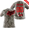 LIMITED EDITION PRODUCTS - US ARMY V2 - FOX RACING - CUSTOM NAME - RED - T-SHIRT