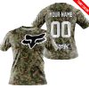 LIMITED EDITION PRODUCTS - US ARMY V3 - FOX RACING - CUSTOM NAME - WHITE - T-SHIRT