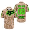 LIMITED EDITION PRODUCTS - US MARINE - FOX RACING - CUSTOM NAME - GREEN - BUTTON SHIRT