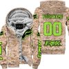 LIMITED EDITION PRODUCTS - US MARINE - FOX RACING - CUSTOM NAME - GREEN 1 - FLEECE ZIP HOODIE