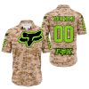 LIMITED EDITION PRODUCTS - US MARINE - FOX RACING - CUSTOM NAME - GREEN 1 - BUTTON SHIRT