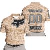LIMITED EDITION PRODUCTS - US MARINE - FOX RACING - CUSTOM NAME - GREY - POLO SHIRT
