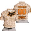 LIMITED EDITION PRODUCTS - US MARINE - FOX RACING - CUSTOM NAME - ORANGE - POLO SHIRT