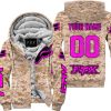 LIMITED EDITION PRODUCTS - US MARINE - FOX RACING - CUSTOM NAME - PINK - FLEECE ZIP HOODIE