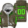 LIMITED EDITION PRODUCTS - US MARINE V1 - FOX RACING - CUSTOM NAME - GREEN - FLEECE ZIP HOODIE