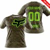 LIMITED EDITION PRODUCTS - US MARINE V1 - FOX RACING - CUSTOM NAME - GREEN 1 - T-SHIRT