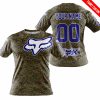 LIMITED EDITION PRODUCTS - US MARINE V1 - FOX RACING - CUSTOM NAME - NAVY - T- SHIRT
