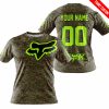 LIMITED EDITION PRODUCTS - US MARINE V1 - FOX RACING - CUSTOM NAME - NEON - T-SHIRT