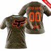 LIMITED EDITION PRODUCTS - US MARINE V1 - FOX RACING - CUSTOM NAME - ORANGE - T-SHIRT