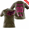 LIMITED EDITION PRODUCTS - US MARINE V1 - FOX RACING - CUSTOM NAME - PINK 1 - T-SHIRT