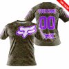 LIMITED EDITION PRODUCTS - US MARINE V1 - FOX RACING - CUSTOM NAME - PURPLE - T-SHIRT