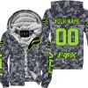 LIMITED EDITION PRODUCTS - US NAVY - FOX RACING - CUSTOM NAME - GREEN 1 - FLEECE ZIP HOODIE