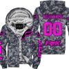 LIMITED EDITION PRODUCTS - US NAVY - FOX RACING - CUSTOM NAME - PINK - FLEECE ZIP HOODIE