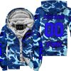 LIMITED EDITION PRODUCTS - US NAVY V1 - FOX RACING - CUSTOM NAME - BLUE - FLEECE ZIP HOODIE