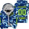 LIMITED EDITION PRODUCTS - US NAVY V1 - FOX RACING - CUSTOM NAME - GREEN 1 - FLEECE ZIP HOODIE