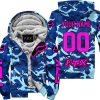 LIMITED EDITION PRODUCTS - US NAVY V1 - FOX RACING - CUSTOM NAME - PINK - FLEECE ZIP HOODIE