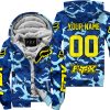 LIMITED EDITION PRODUCTS - US NAVY V1 - FOX RACING - CUSTOM NAME - YELLOW - FLEECE ZIP HOODIE