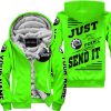 PREMIUM JUST FCKN GONNA SEND IT – CUSTOM NAME – SKI DOO – GREEN V1 - FLEECE ZIP HOODIE