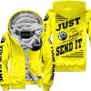 PREMIUM JUST FCKN GONNA SEND IT – CUSTOM NAME – SKI DOO – YELLOW V1 - FLEECE ZIP HOODIE