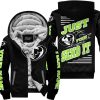 PREMIUM JUST FCKN GONNA SEND IT – CUSTOM NAME – THOR – GREEN 1 BLACK - FLEECE ZIP HOODIE