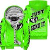 PREMIUM JUST FCKN GONNA SEND IT – CUSTOM NAME – THOR – GREEN V1 - FLEECE ZIP HOODIE