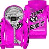 PREMIUM JUST FCKN GONNA SEND IT – CUSTOM NAME – THOR – PINK V1 - FLEECE ZIP HOODIE