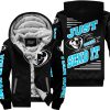 PREMIUM JUST FCKN GONNA SEND IT – CUSTOM NAME – THOR – SKY BLUE BLACK - FLEECE ZIP HOODIE