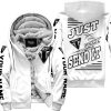 PREMIUM JUST FCKN GONNA SEND IT – CUSTOM NAME – TRIUMPH – WHITE - FLEECE ZIP HOODIE