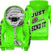 PREMIUM JUST FCKN GONNA SEND IT – CUSTOM NAME – TROY LEE DESIGNS – GREEN V1 - FLEECE ZIP HOODIE