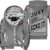PREMIUM JUST FCKN GONNA SEND IT – CUSTOM NAME – TROY LEE DESIGNS – GREY V1 - FLEECE ZIP HOODIE