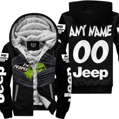 Grinch - Ew People - Jeep - Fleece Zip Hoodie