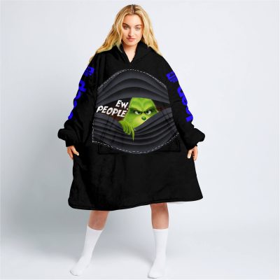 Grinch - Ew People - Jeep - Blue - Oodie Blanket